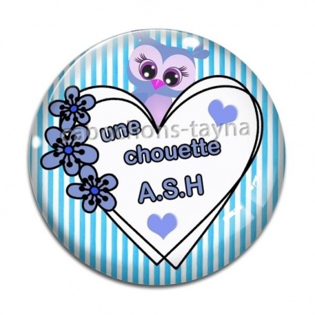 Cabochon Verre - chouette ASH