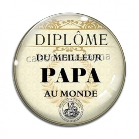 Cabochon Verre - diplôme du meilleur papa au monde
