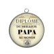 Pendentif Cabochon Argent - diplôme du meilleur papa au monde