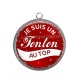 Pendentif Cabochon Argent - je suis un tonton au top