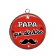 Pendentif Cabochon Argent - papa qui déchire