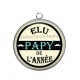 Pendentif Cabochon Argent - elu papy de l'année