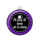 Pendentif Cabochon Argent - je suis la reine de la bière