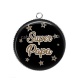 Pendentif Cabochon Argent - super papa