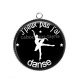 Pendentif Cabochon Argent - j'peux pas j'ai danse