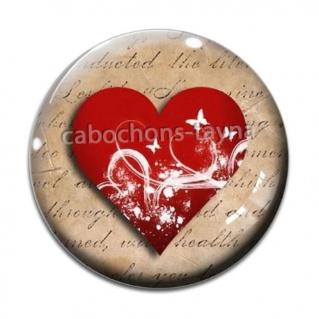 Cabochon Verre - coeur