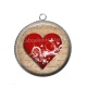 Pendentif Cabochon Argent - coeur