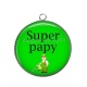 Pendentif Cabochon Argent - super papy