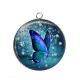 Pendentif Cabochon Argent - papillon