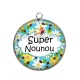 Pendentif Cabochon Argent - super nounou