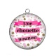 Pendentif Cabochon Argent - une chouette nounou