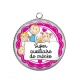 Pendentif Cabochon Argent - super auxiliaire de crèche