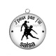 Pendentif Cabochon Argent - j'peux pas j'ai salsa