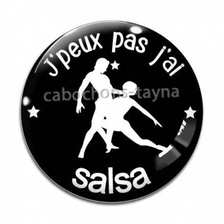 Cabochon Verre - j'peux pas j'ai salsa