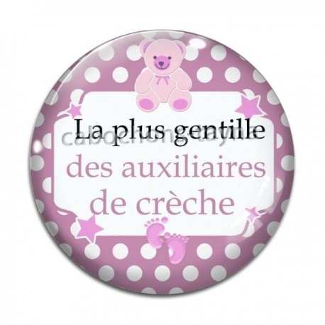 Cabochon Verre - merci pour cette belle année de crèche