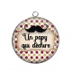 Pendentif Cabochon Argent - un papy qui déchire