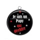 Pendentif Cabochon Argent - je suis un papy qui déchire
