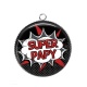 Pendentif Cabochon Argent - super papy