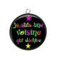 Pendentif Cabochon Argent - je suis une voisine qui déchire