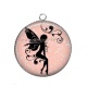 Pendentif Cabochon Argent - fée