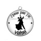 Pendentif Cabochon Argent - j'peux pas j'ai valse