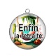 Pendentif Cabochon Argent - enfin la retraite
