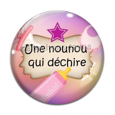 Cabochon Verre - une nounou qui déchire