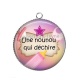 Pendentif Cabochon Argent - une nounou qui déchire