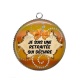 Pendentif Cabochon Argent - Je suis une retraitée qui déchire 