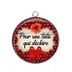 Pendentif Cabochon Argent - pour une tatie qui déchire