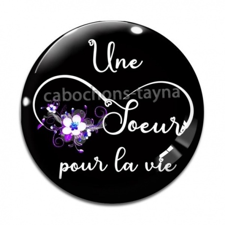Cabochon Verre - une soeur pour la vie