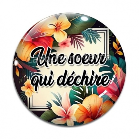 Cabochon Verre -  une soeur qui déchire