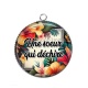 Pendentif Cabochon Argent -  une soeur qui déchire
