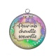Pendentif Cabochon Argent - pour ma chouette soeurette