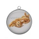 Pendentif Cabochon Argent - chat