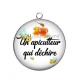 Pendentif Cabochon Argent - un apiculteur qui déchire