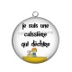 Pendentif Cabochon Argent - je suis une caissière qui déchire