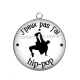 Pendentif Cabochon Argent - j'peux pas j'ai hip pop
