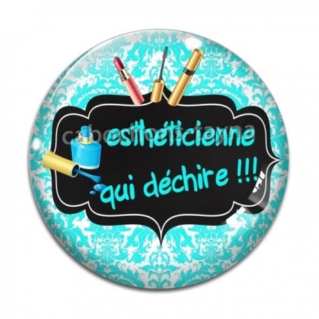 Cabochon Verre -  esthéticienne qui déchire