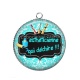 Pendentif Cabochon Argent -  esthéticienne qui déchire