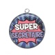 Pendentif Cabochon Argent - super secrétaire