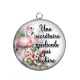 Pendentif Cabochon Argent - une secrétaire médicale qui déchire