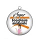 Pendentif Cabochon Argent - super secrétaire médicale