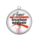 Pendentif Cabochon Argent - super secrétaire médicale