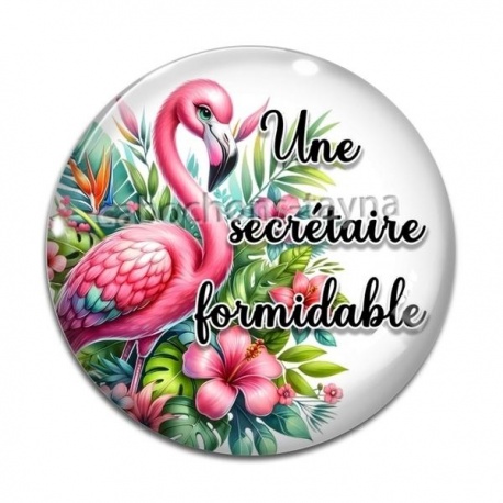 Cabochon Verre - une secrétaire formidable