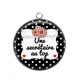 Pendentif Cabochon Argent - une secrétaire au top