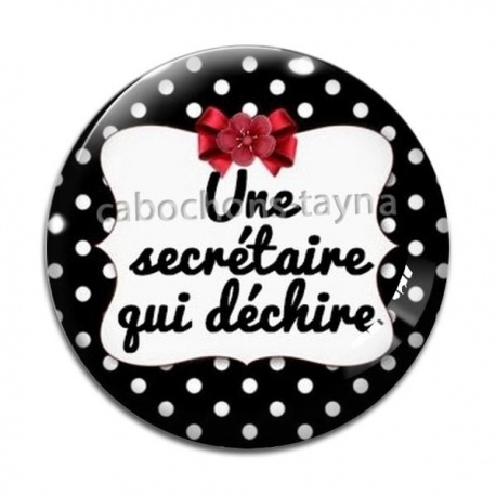Cabochon Verre - une secrétaire qui déchire