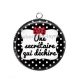 Pendentif Cabochon Argent - une secrétaire qui déchire