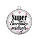 Pendentif Cabochon Argent - super secrétaire médicale