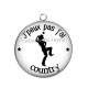 Pendentif Cabochon Argent - j'peux pas j'ai country